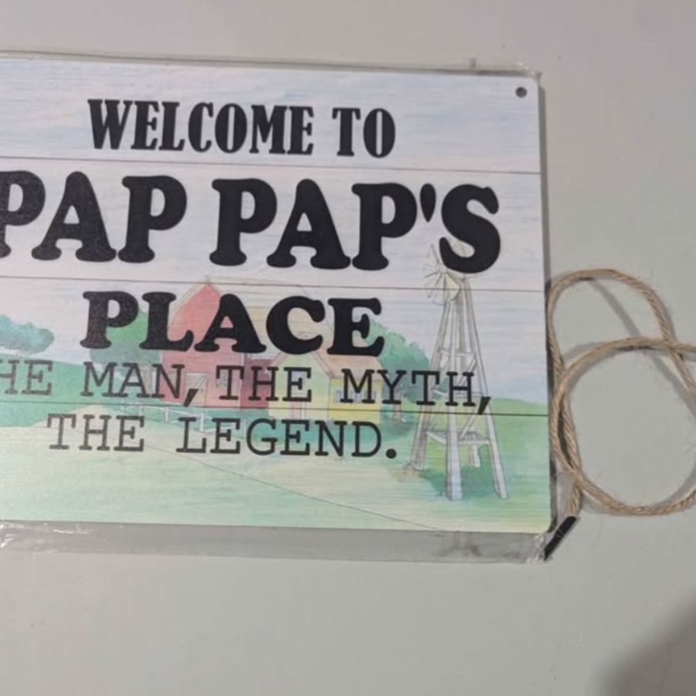 New Welcome to Pap Pap's Place Wooden Sign